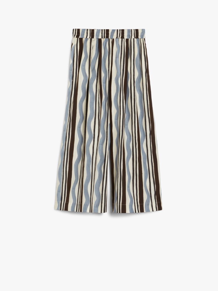 【送料&関税込】Weekend Max Mara Virgin Poplin Cotton Trouse Printed poplin trousers, light blue |