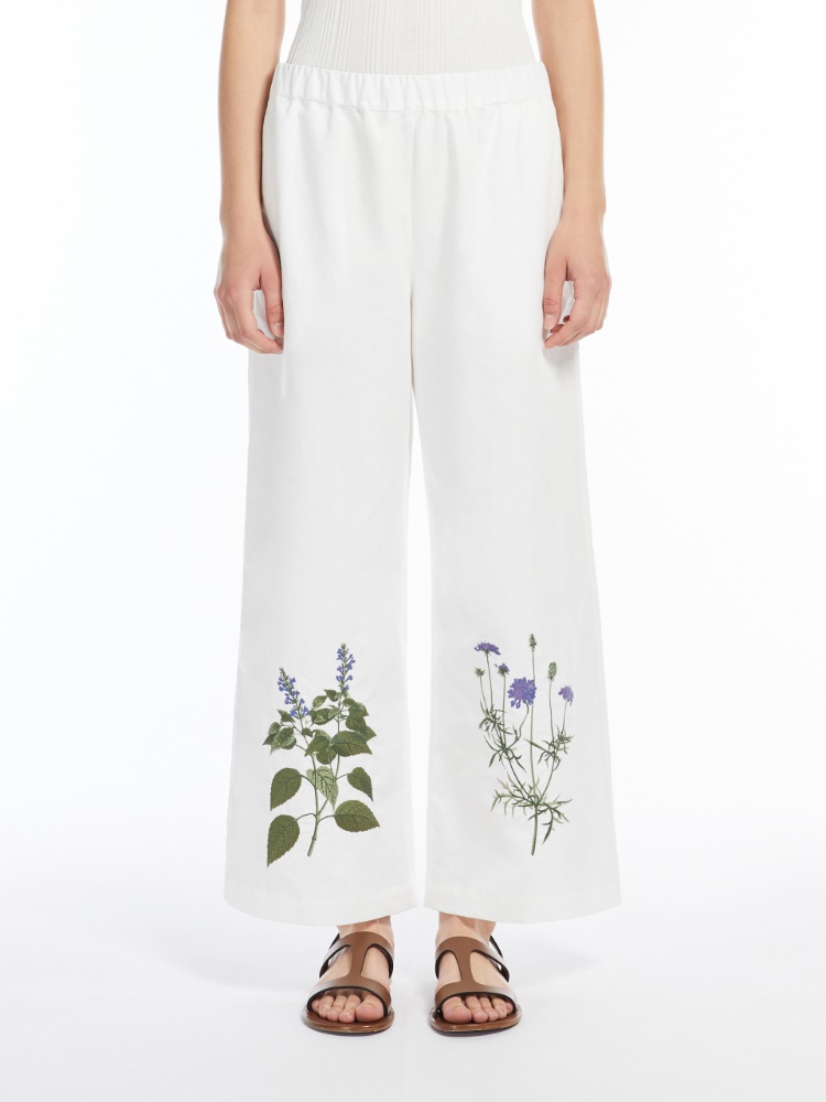 【送料&関税込】Weekend Max Mara Floral Printed Cropped Trou Weekend Max Mara Floral Printed Cropped Trousers In Blue