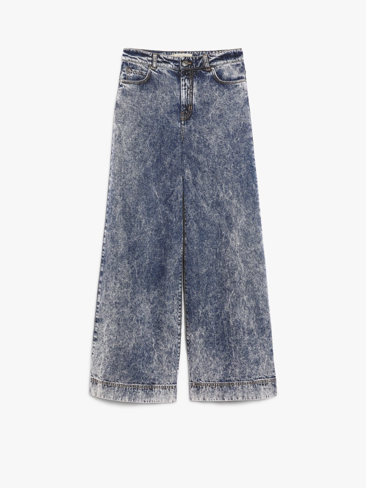 Cotton denim wide jeans - MEDIUM GREY - Max Mara
