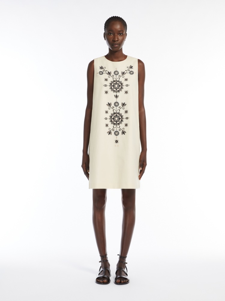 【送料&関税込】Max Mara Embroidered Contrasted Dress 5221015206004-b-