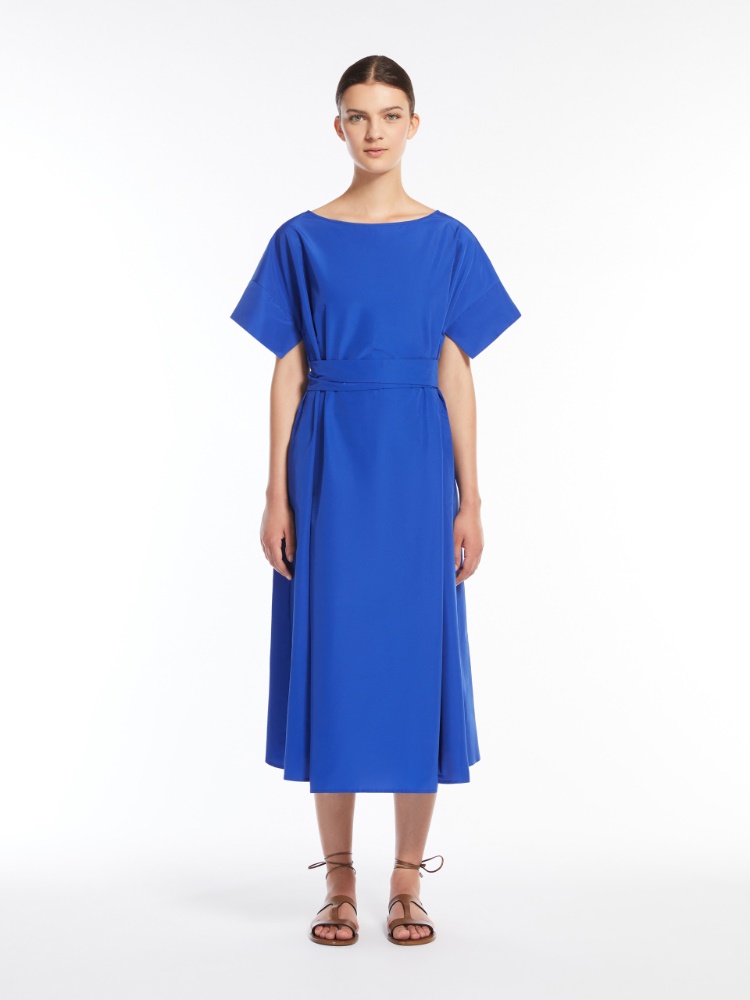 DT MaxMara ★ フリル付 ミディ ドレス MAESA ブルー 5221035206012-b-