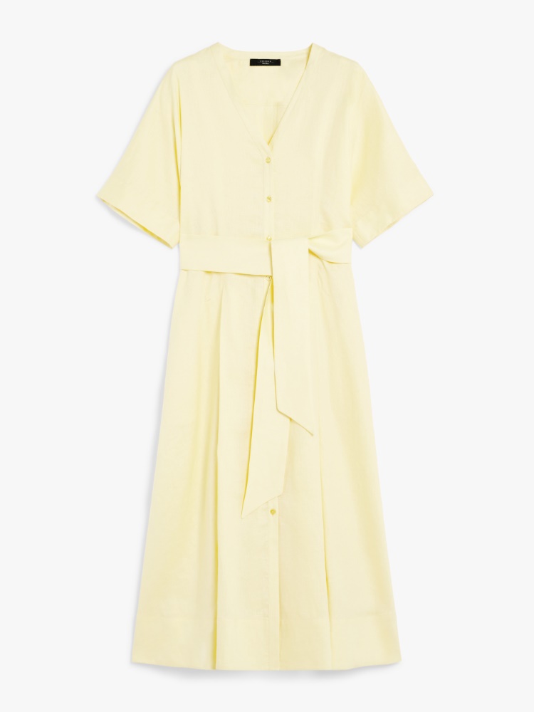 Max Mara Pianoforte ロングドレス イエロー FW24/25 Max Mara Pianoforte Strapless Embroidered Organza Gown
