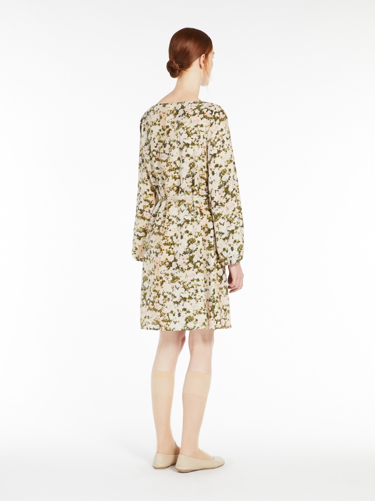 ☆WEEKEND MaxMara☆ シルククレープデシンのドレス HAMBURG Silk crêpe de Chine dress, ivory |