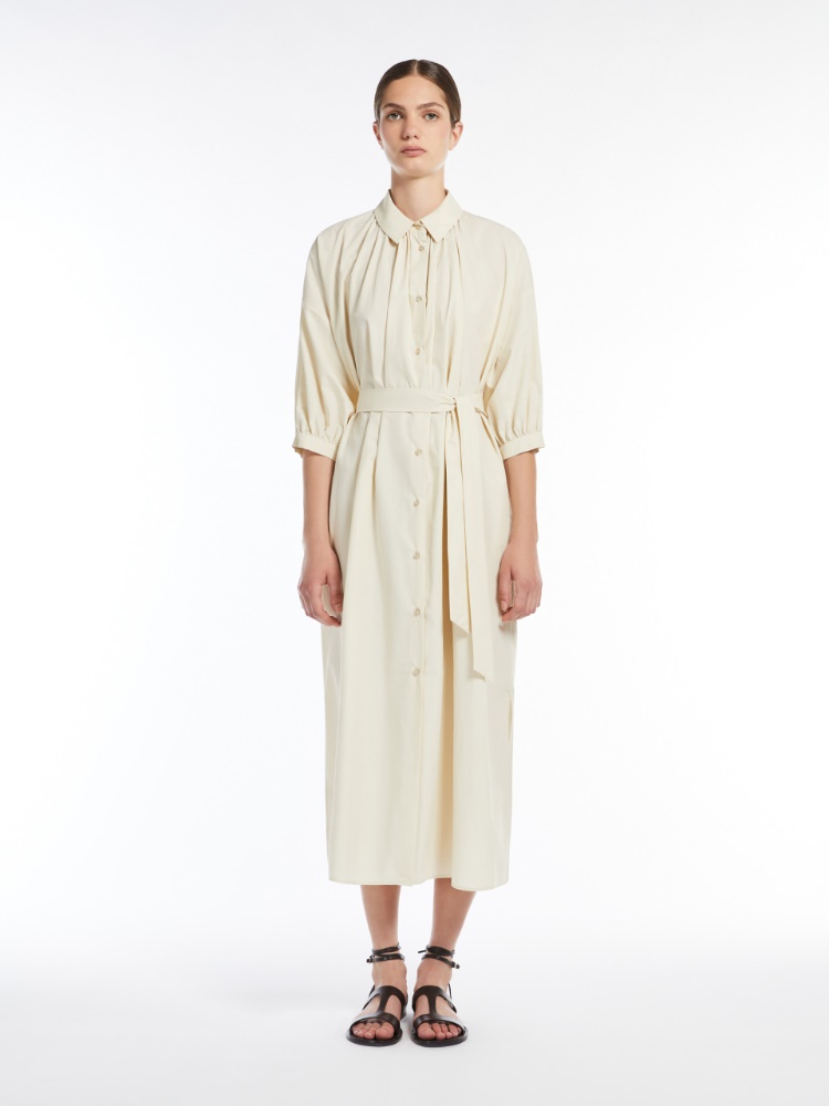 MAX MARA ワンピース 25 Sella cotton-blend shirt dress1035645 5221035106004-b-taffy.jpg