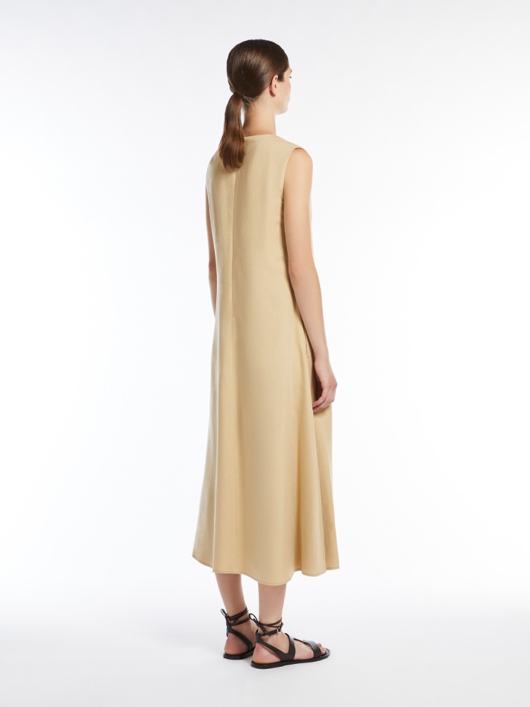 DT★Max Mara★curzia フレアピュアリネンドレス MAX MARA】SIMEONE ピュア リネン キャンバス フレア ドレス
