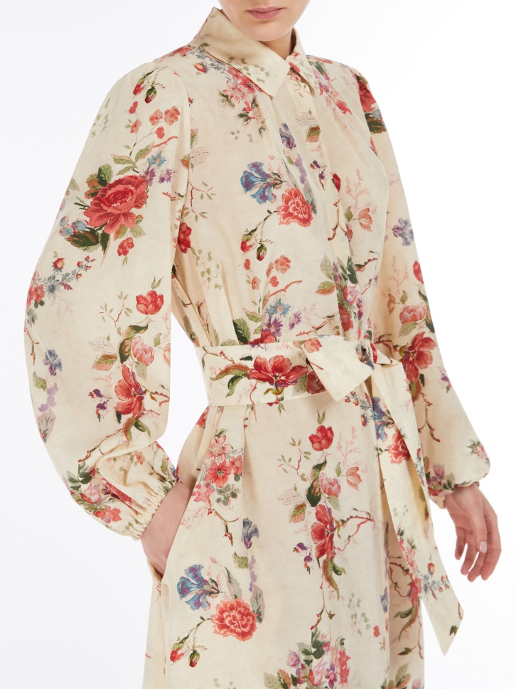 【関税＆送料込み】Max Mara Mgrosgrainpind - M Pin With Rhi Printed crepe de chine dress, white | Weekend Max Mara