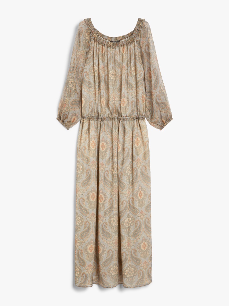 【送料&関税込】Weekend Max Mara Enza Patterned georgette dress, cornflower blue | Weekend Max Mara