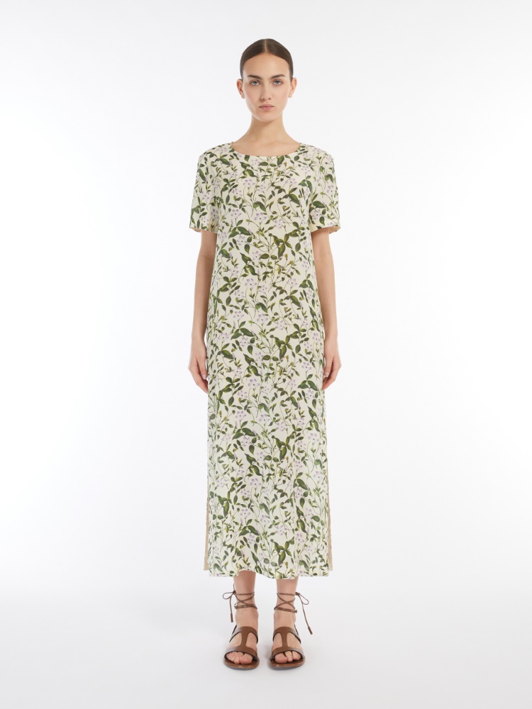 人気【MAXMARA】Abito all'americana in seta stampata Abito 'S Max Mara in seta stampata azzurra | H-Brands