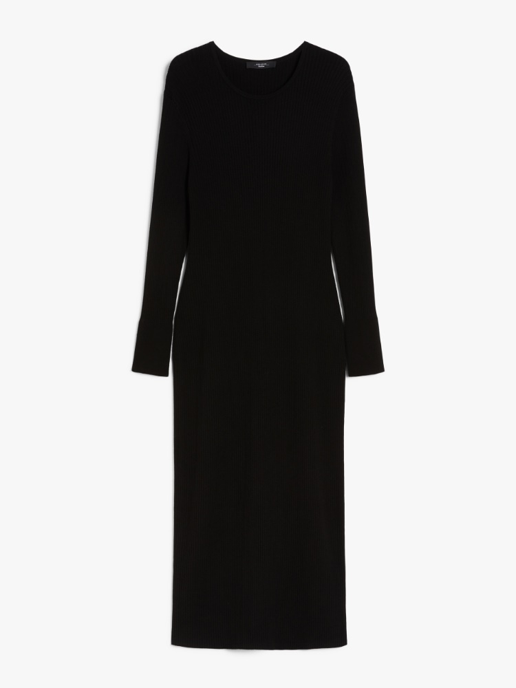 ☆MaxMara☆入手困難☆お洒落Viscose Knit Sheath Dress/VISIERA Viscose knit sheath dress, black | 
