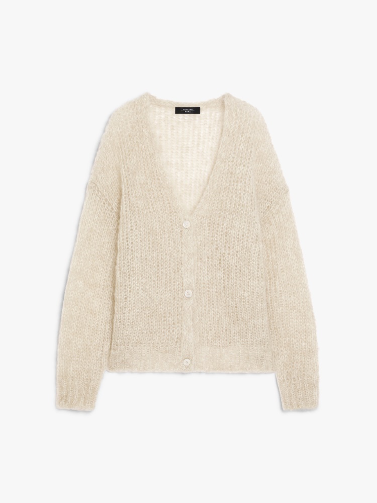 Mohair yarn cardigan, sand | 