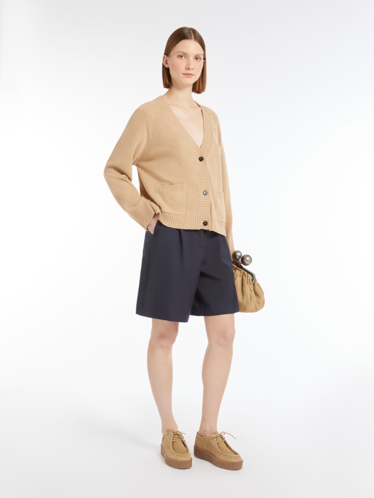 Wool and viscose yarn cardigan - SAND - Max Mara