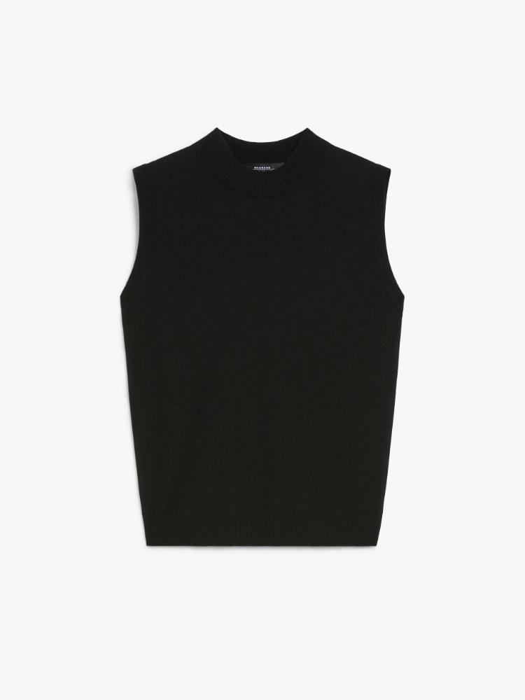 Stretch viscose yarn top - BLACK - Max Mara