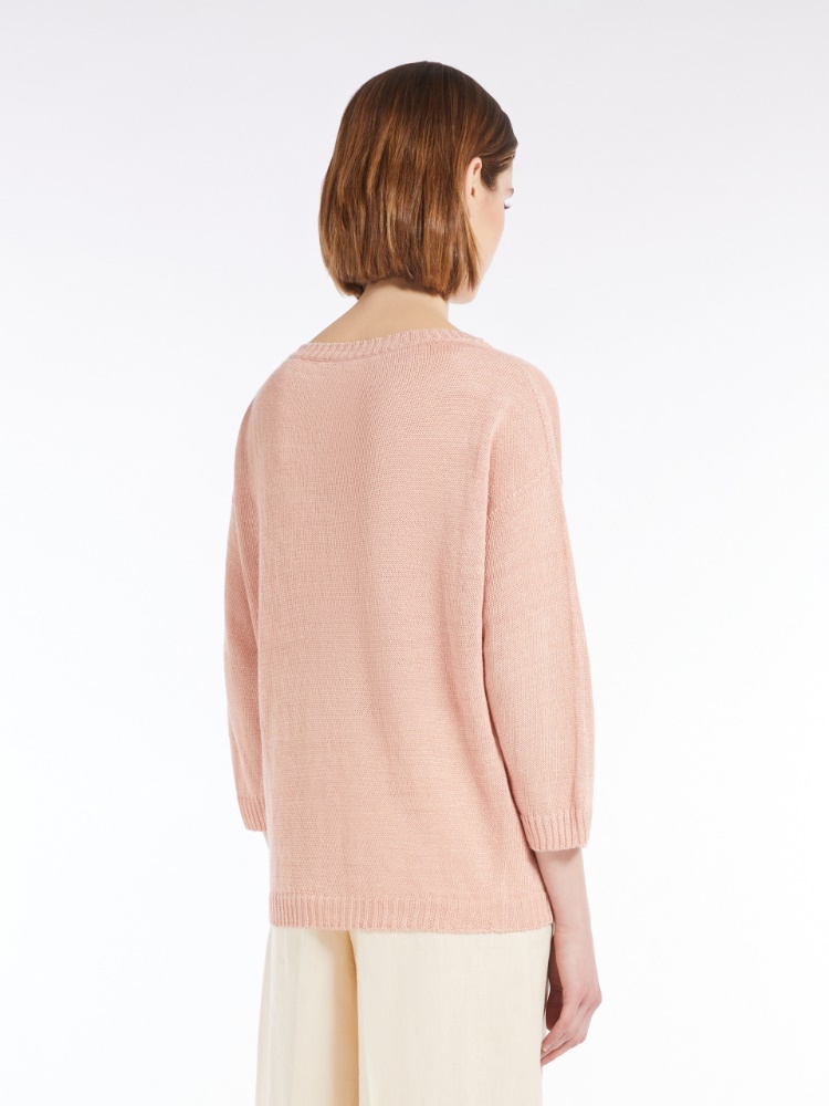 正規品★MAX MARA ピュア リネン トラウザーズ セルツ] ピュア リネン ニット, pink | 