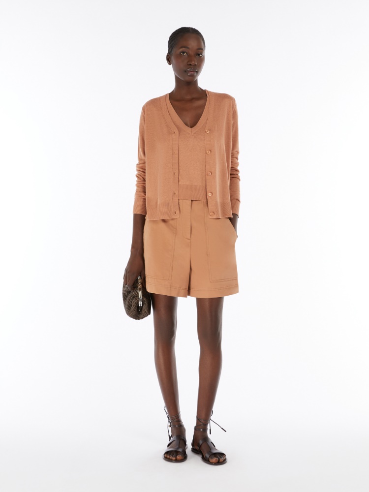 Silk and linen yarn twin set + DESERT - Max Mara