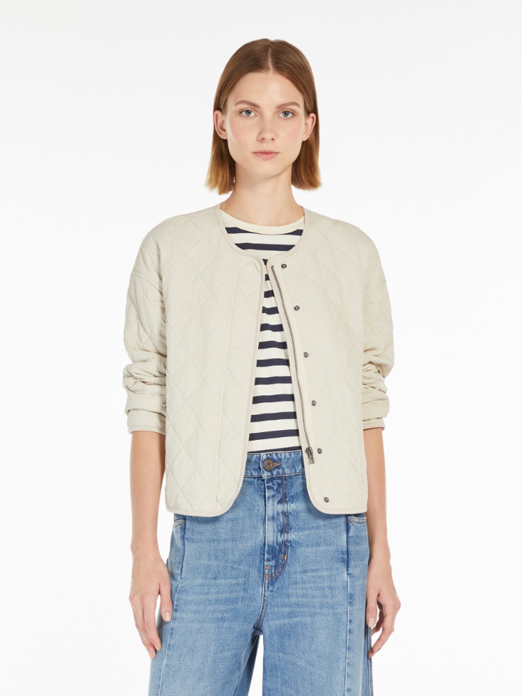 Quilted nylon jacket, sand | 