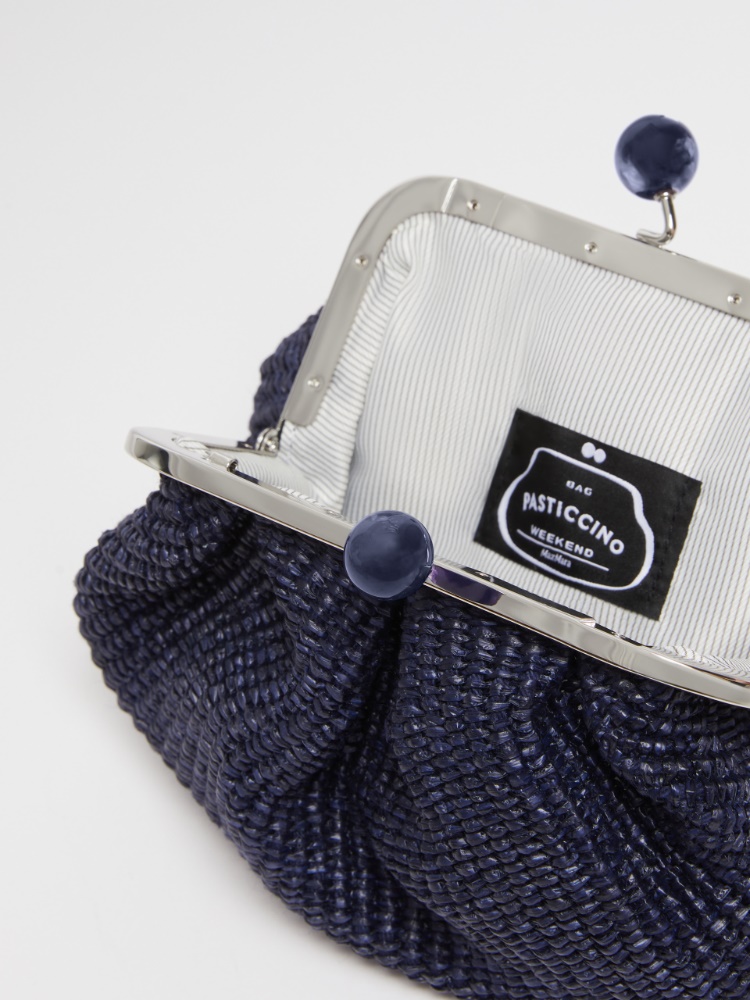 ショルダーバッグ・ポシェット Weekend Max Mara PALMAS - Raffia-effect pastry bag Small raffia-effect Pasticcino Bag, ultramarine | Weekend