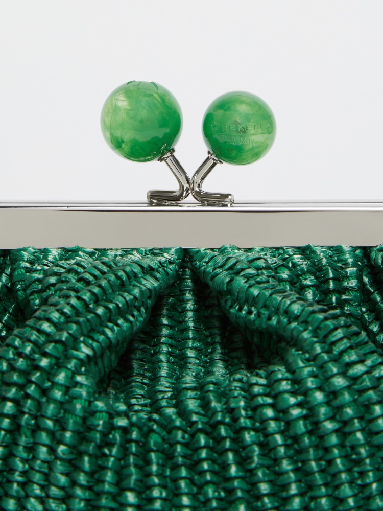 Small raffia-effect Pasticcino Bag, green | 
