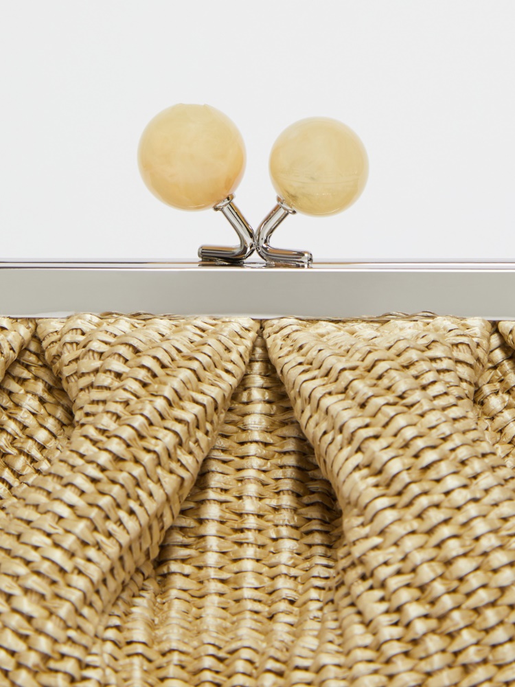 Small raffia-effect Pasticcino Bag, beige golden | 