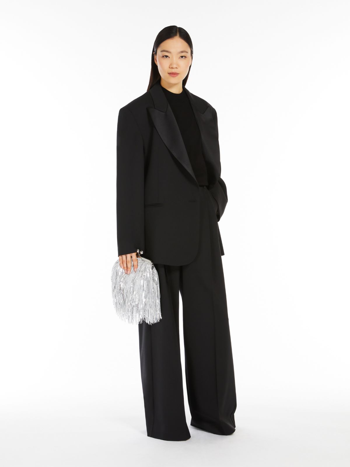 Small Pasticcino Bag with fringes and sequins + SILVER - Max Mara