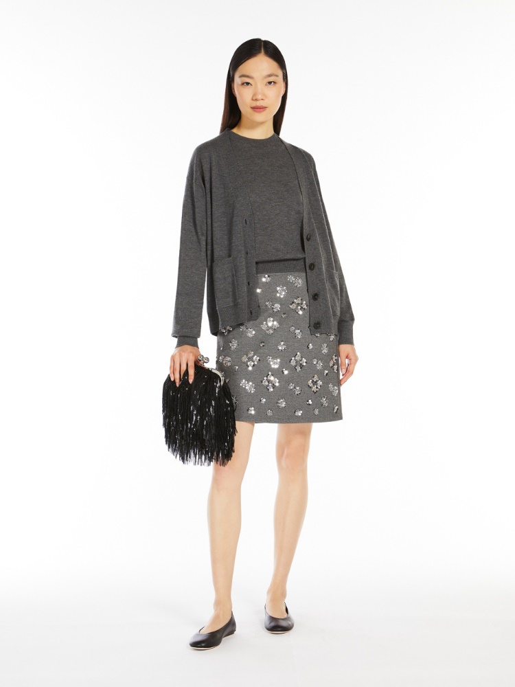 DT★Max Mara★sequinshug ミニバゲットバッグ Small Pasticcino Bag with fringes and sequins, black | 