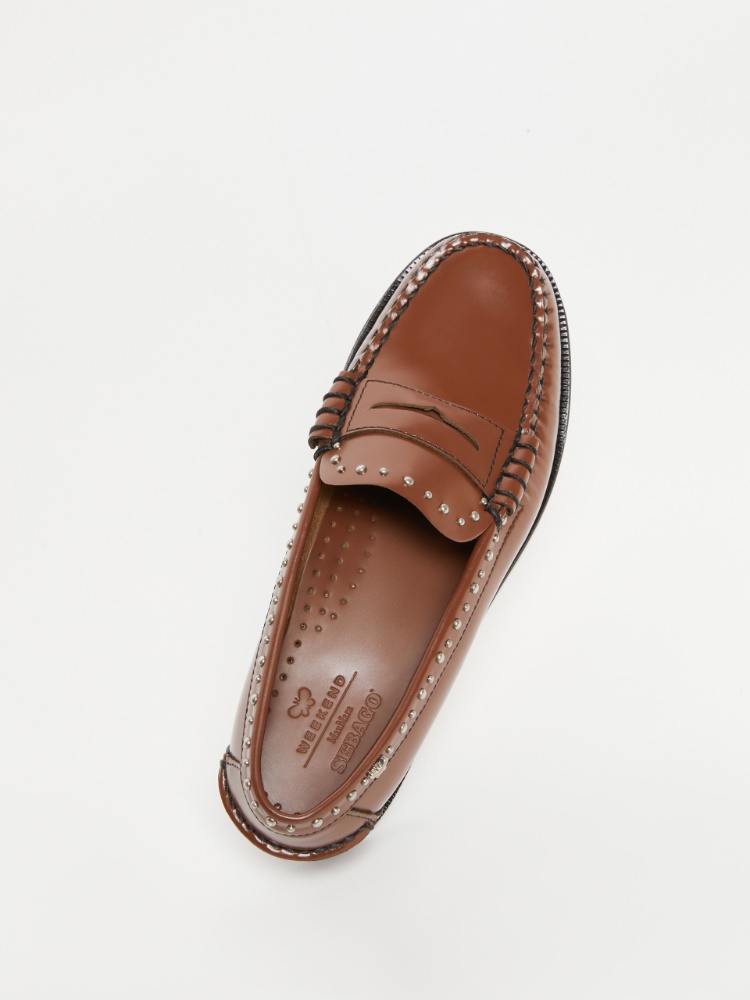 Leather moccasins with tassels + TOBACCO - Max Mara