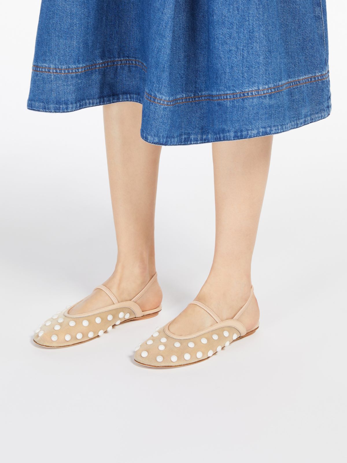 Mesh ballerinas with beads + NUDO - Max Mara