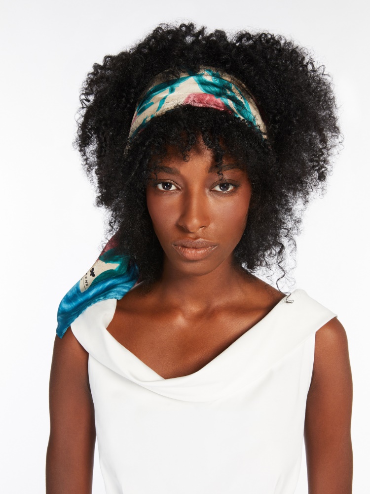 Printed silk twill foulard - BEIGE - Max Mara - 2