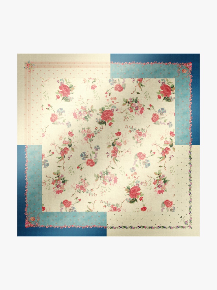 Modal and printed silk shawl - GREEN - Max Mara