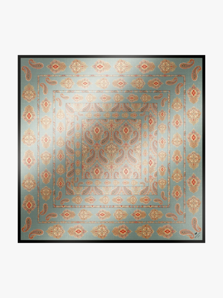 Modal and printed silk shawl - GOLD - Max Mara