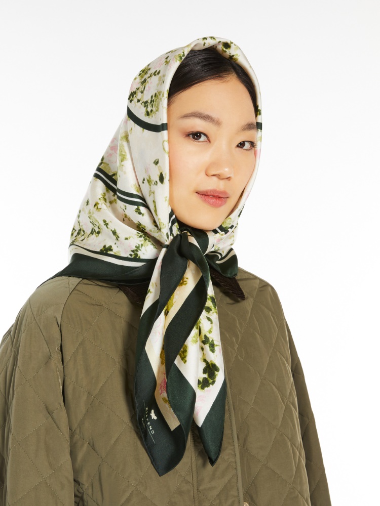 Printed silk scarf - IVORY - Max Mara - 2
