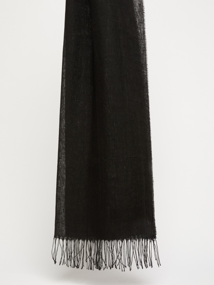 Linen stole - BLACK - Max Mara