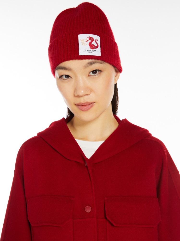 Rib-knit cashmere beanie - RED - Max Mara