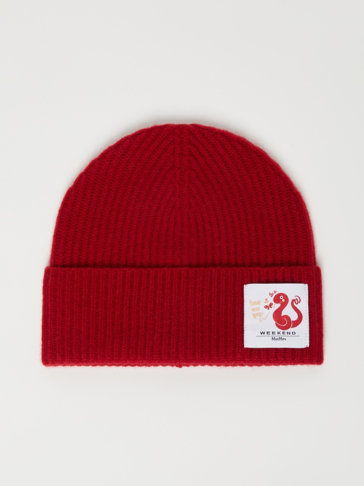 Rib-knit cashmere beanie - RED - Max Mara