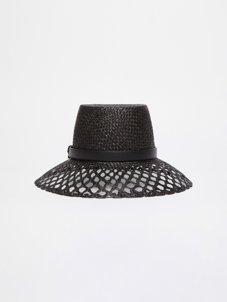 Perforated raffia hat - BLACK - Max Mara