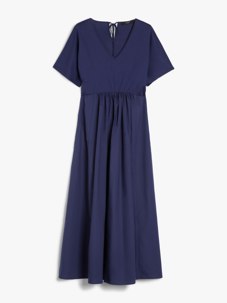 ◆Weekend Max Mara◆BRATTO バイマテリアル ジャージー ドレス ブロンゾ] ピュア コットン バイマテリアル ジャージードレス