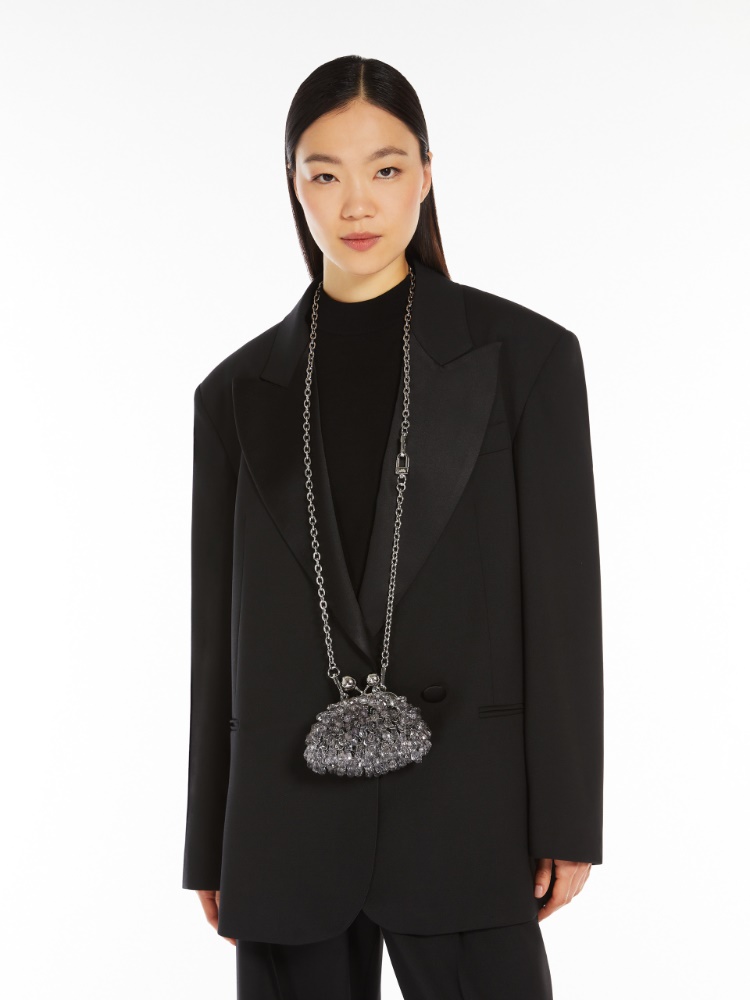 Weekend Max Mara FELTRE パスティチーノバッグ ナノ Nano Pasticcino Bag with bead detail, dark grey |