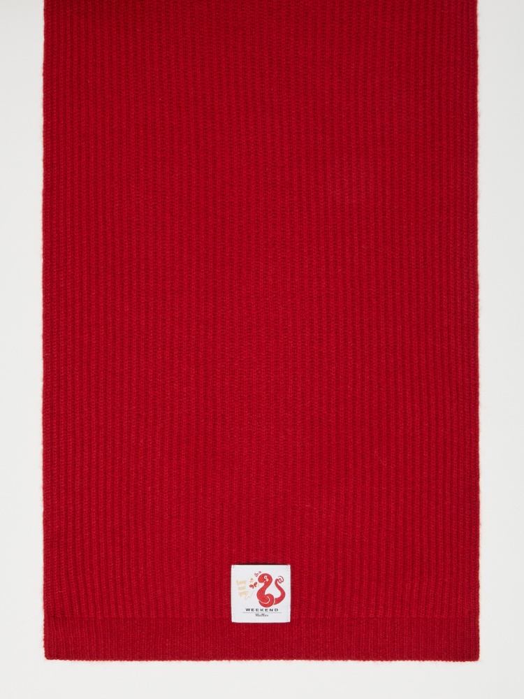 Rib-knit cashmere scarf - RED - Max Mara