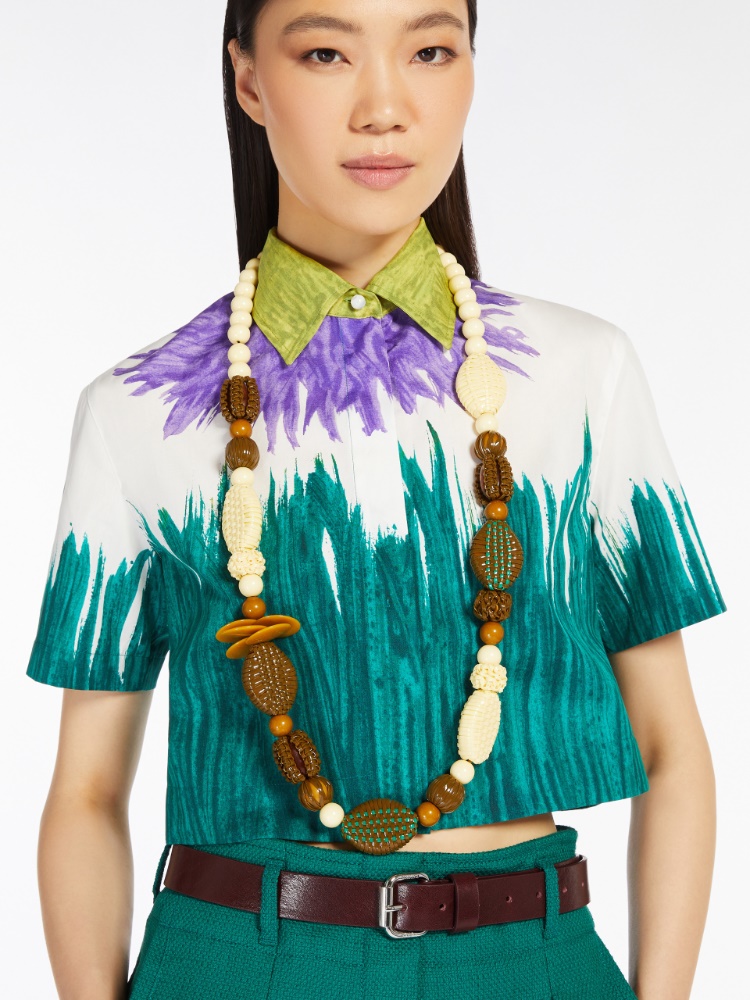 Collier ethnique en résine - VERT OLIVE - Max Mara - 2