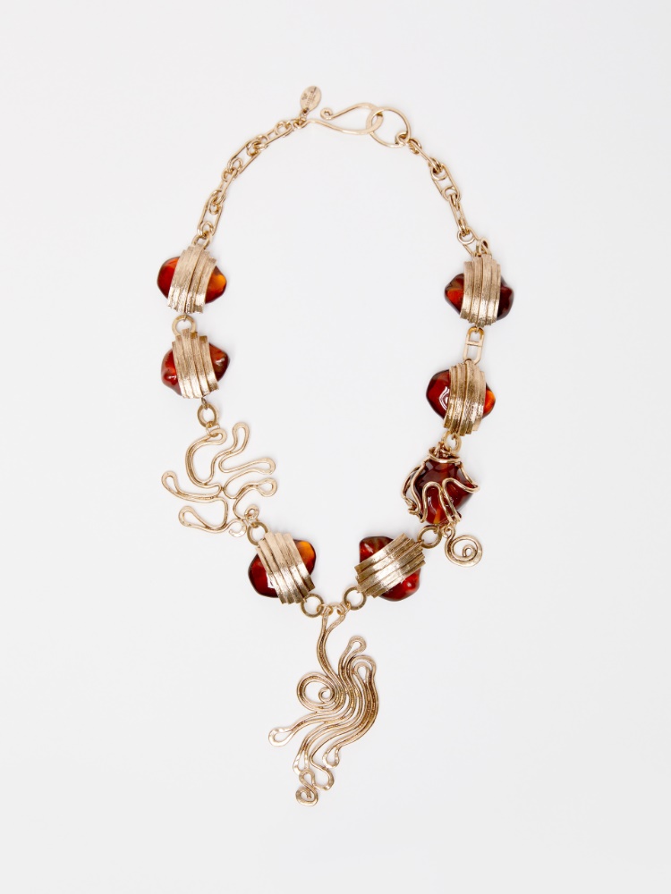 Halskette aus Metall und Kunstharz - GOLD - Max Mara
