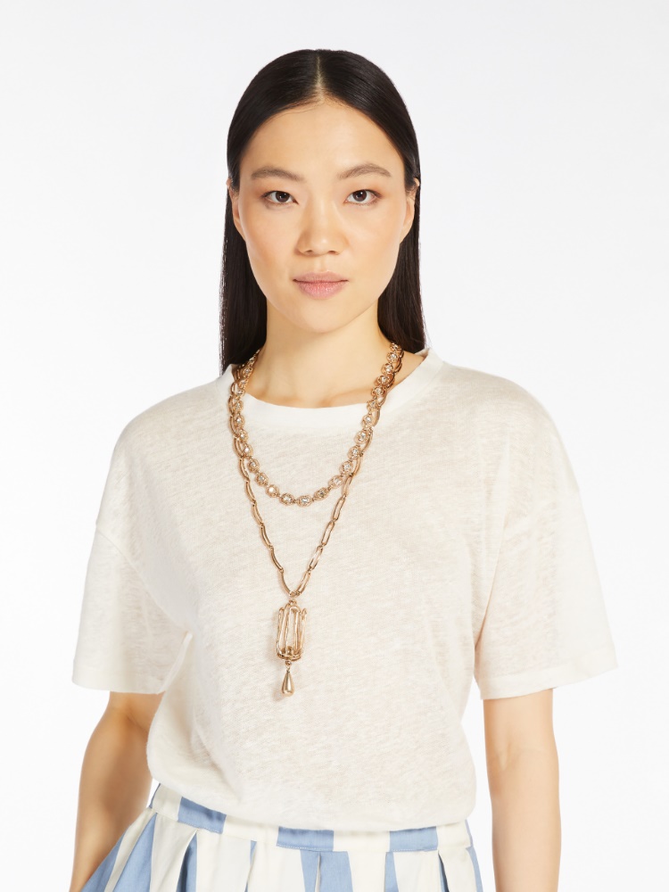 Metal double-strand necklace - GOLD - Max Mara - 5