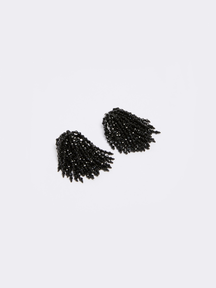Cascade earrings with rhinestones, black | 