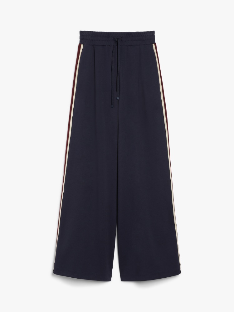 Wide-leg trousers in jersey, navy | 