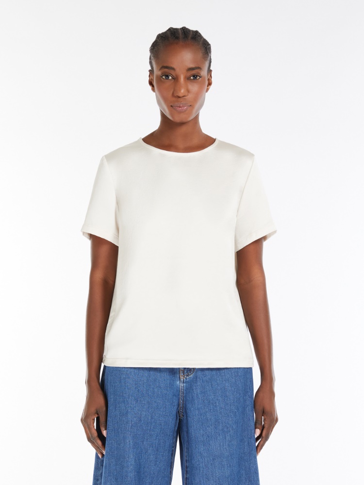【Weekend Max Mara】[アンブルゴ] サテン ジャージー Tシャツ 5941055106002-b-