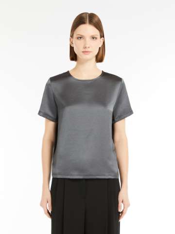 Max Mara サテンとジャージーのTシャツ Satin t shirt | Max Mara