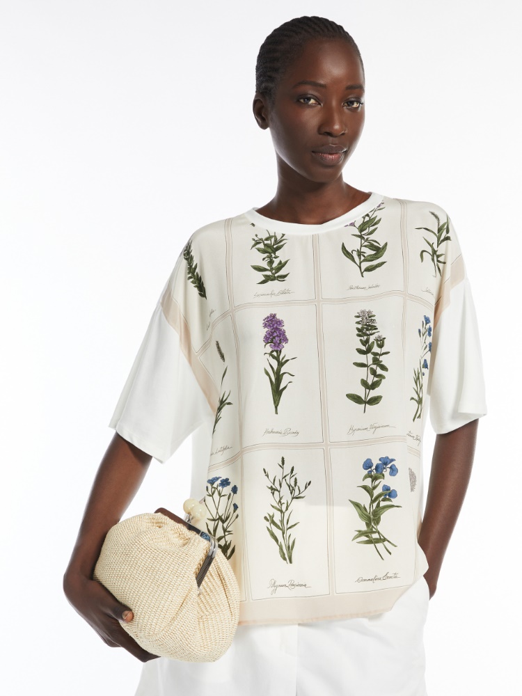 1点限定*国内即発送☆1枚でおしゃれなMax Mara サーカス Tシャツ Jersey print T-shirt, white | Weekend Max Mara