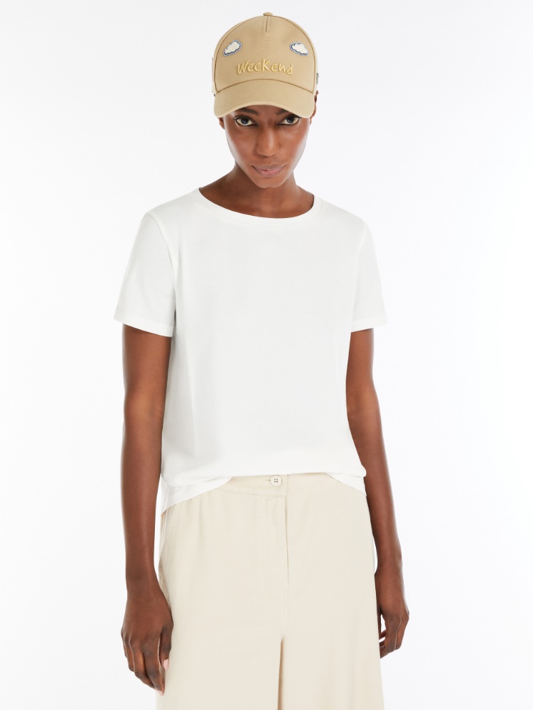 正規品★MAX MARA オーガニックコットンジャージーTシャツ ムルティA] オーガニック コットン ジャージー Tシャツ, white