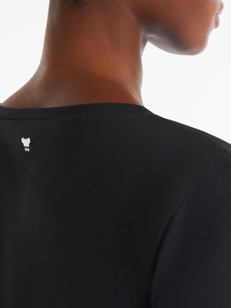 関税送料込【Max Mara Studio】Tシャツ ドット シルク ブラック 関税送料込【Max Mara Studio】Tシャツ ドット シルク ブラック