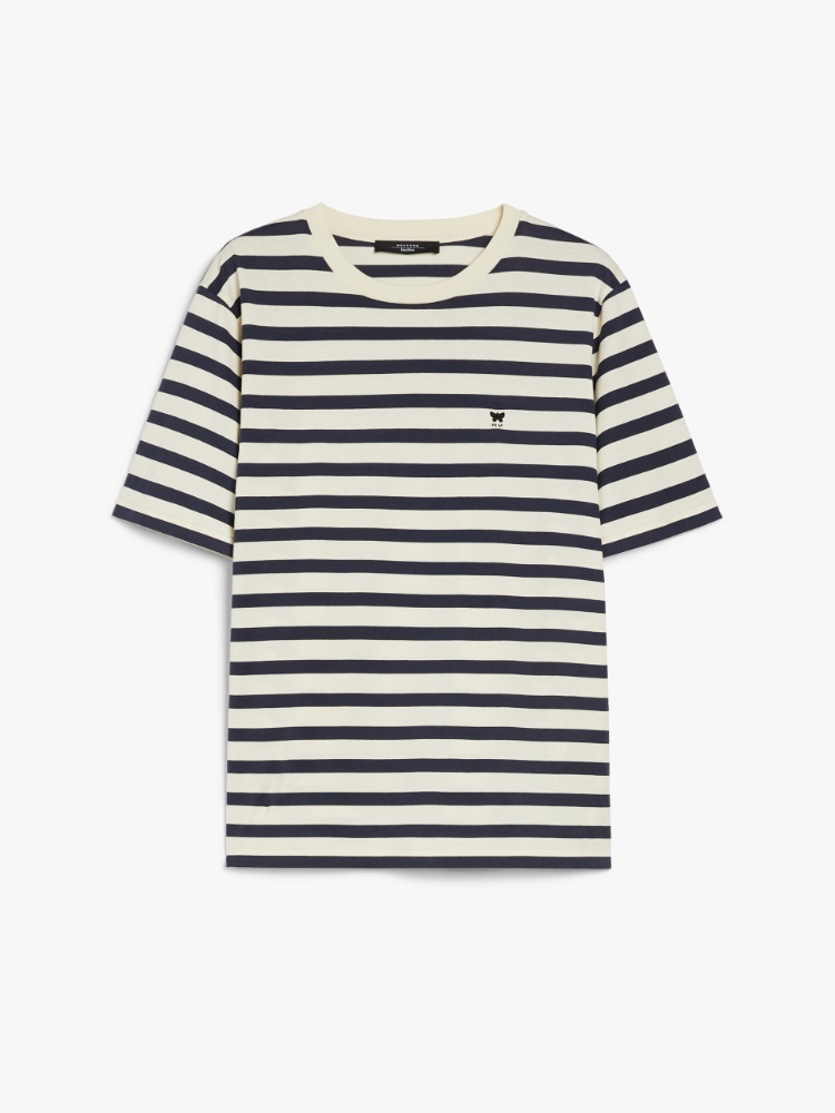 WEEKEND MAX MARA [サトラポ] クルーネック Tシャツ SATRAPO Jersey crew-neck T-shirt, navy | 
