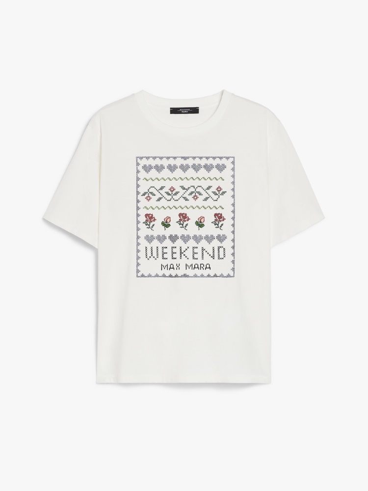 Jersey print T-shirt, white | 