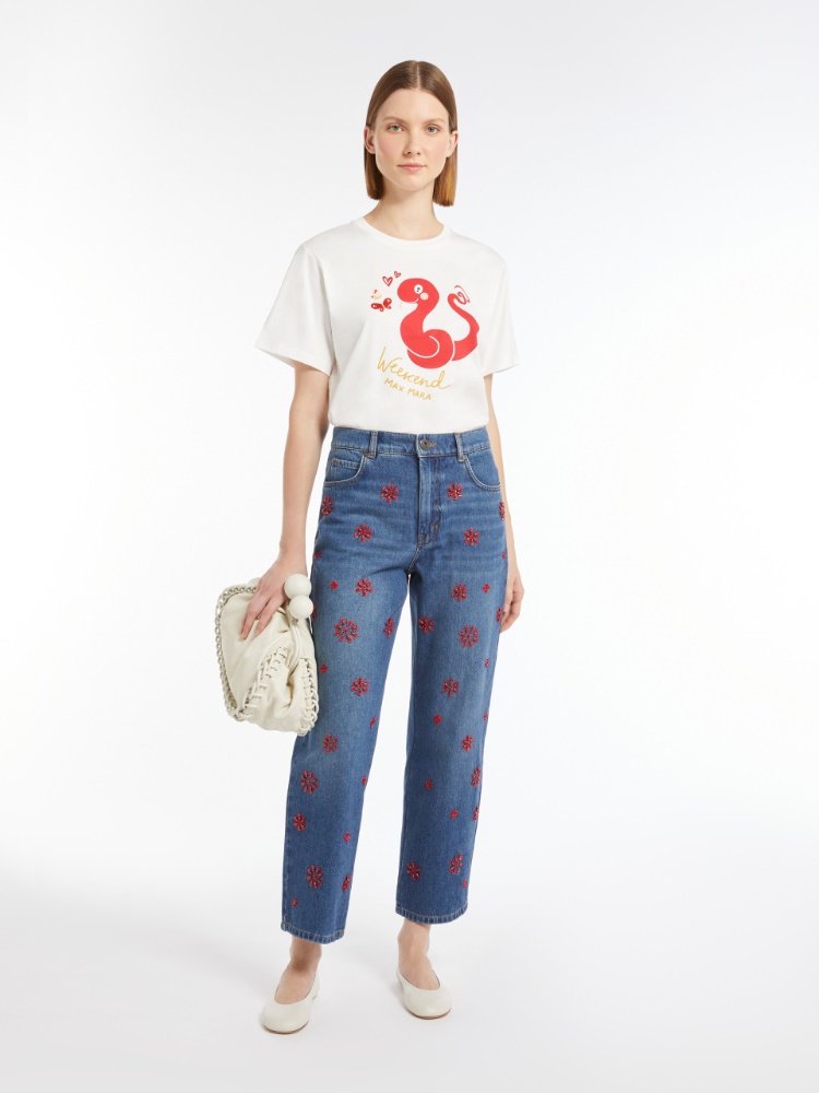 Jersey print T-shirt - WHITE - Max Mara - 2